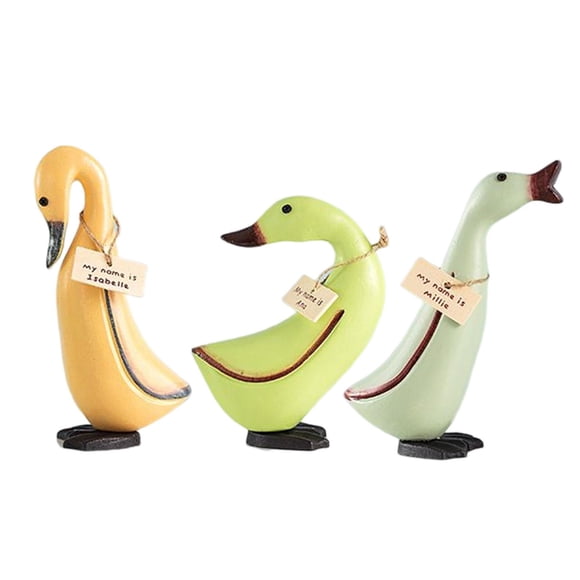 Estatua De Pato De Madera Escultura Animal Adorable Para Decoración Regalo De Cumpleaños