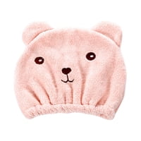 Magideal - Toallas De Secado De Cabello, Gorro De Toalla De Ducha, Secado Rápido De Oso, Envoltura De Cabello Largo, Envoltura De Toalla De Cabello Portátil Rosa