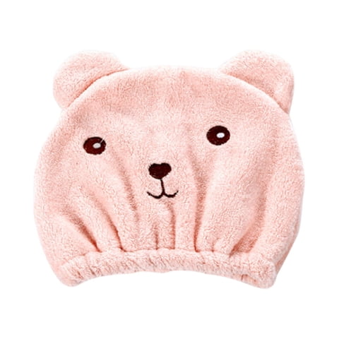 Magideal - Toallas De Secado De Cabello, Gorro De Toalla De Ducha, Secado Rápido De Oso, Envoltura De Cabello Largo, Envoltura De Toalla De Cabello Portátil Rosa