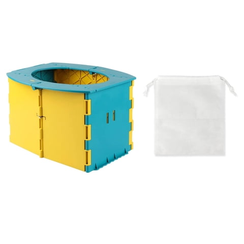 Magideal - Cubo De Inodoro Plegable Portátil Ligero, Inodoro Para Campaña, Viaje , Azul