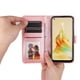 thumbnail image 3 of Funda tipo cartera FOXDOCK para OPPO Reno 8T 4G , diseño girasol en relieve, cuero PU, cierre magnético, soporte y tarjetero, 3 of 5