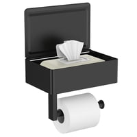 Xusx111 - Soporte De Papel Higiénico Negro Mate Con Estante, Soporte De Toallitas Para El Baño Dispenser De Toallitas Lavables Papel Higiénico Y Soporte De Toallitas Soporte De Papel Higiénico Con Alm