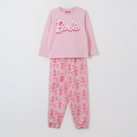 Pijama Manga Larga Niña Logo Rosado Barbie