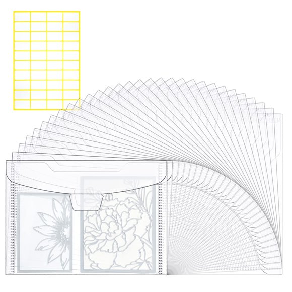 Bolsa de Almacenamiento de Plástico Hukado para Sellos Transparentes y Troqueles (30 piezas)