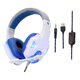 thumbnail image 3 of Auriculares Para Juegos Con Cable Montados En La Cabeza Con Micrófono Y Luz LED Blanco Azul, 3 of 5