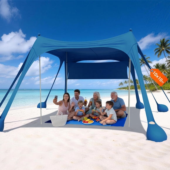 Carpa de playa HOPERAN 3 en 1 UPF50+ 305 x 305 cm de armado instantáneo