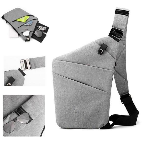 Bolsa de viaje Elloy Doc con bandolera antirrobo, segura, gris