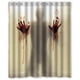 thumbnail image 1 of Cortina de ducha de The Walking Dead con manos ensangrentadas y espeluznantes, juego de cortina de baño con ganchos, tamaño 60 x 72 pulgadas, 1 of 3