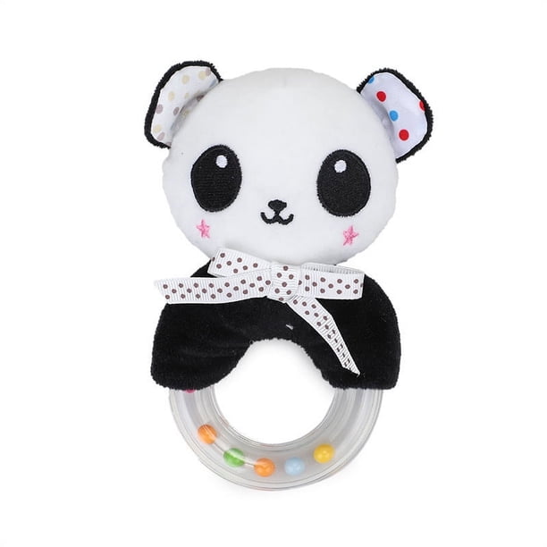 Cartoon Animal Hand-cranked Circle, Rubber Particle Hand-cranked Bell, Plush Toy Hand-grabbing Bell