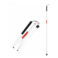 Topmedic - Bastón Ciego No Vidente Aluminio Plegable