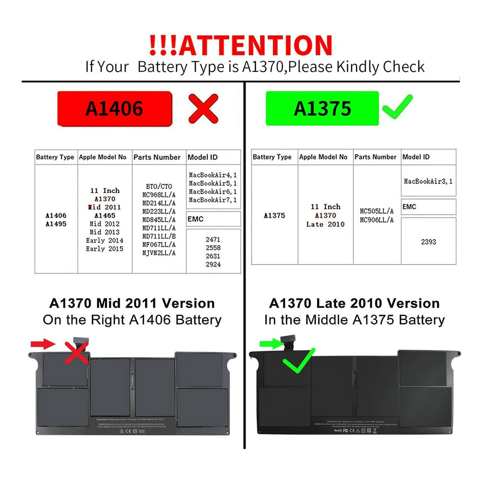 Genérico - Bateria A1375 Para Macbook Air 11 A1370 2010 Nueva