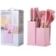 thumbnail image 4 of Kit Avanzado De Utensilios De Cocina De Silicona En Color Rosa - Resistentes Al Calor Con Mangos De Madera, 4 of 4