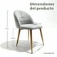 thumbnail image 4 of Silla Comedor Moderna Acolchada Metal Sora Venhoouse Felpa Gris, 4 of 8