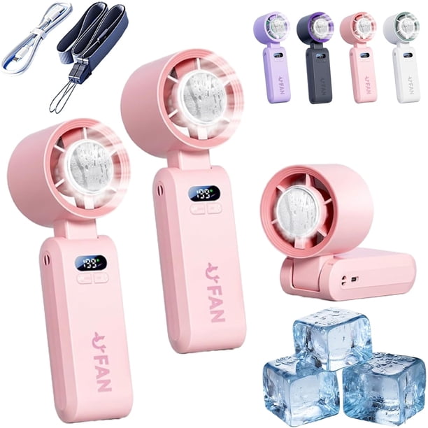 Ventilador turbo portátil mano refrigeración con almohadilla hielo 199 velocidades cordón