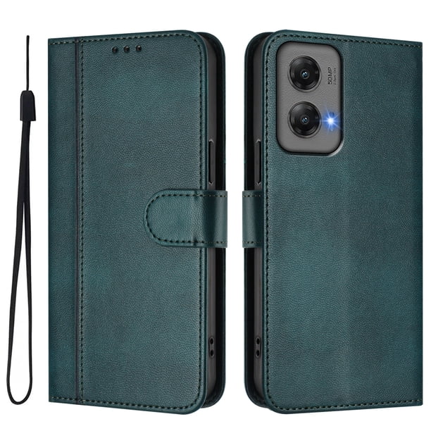 Funda Cartera para Motorola Moto G Stylus 2024 Protección 360° con Ranuras para Tarjetas y Soporte Verde