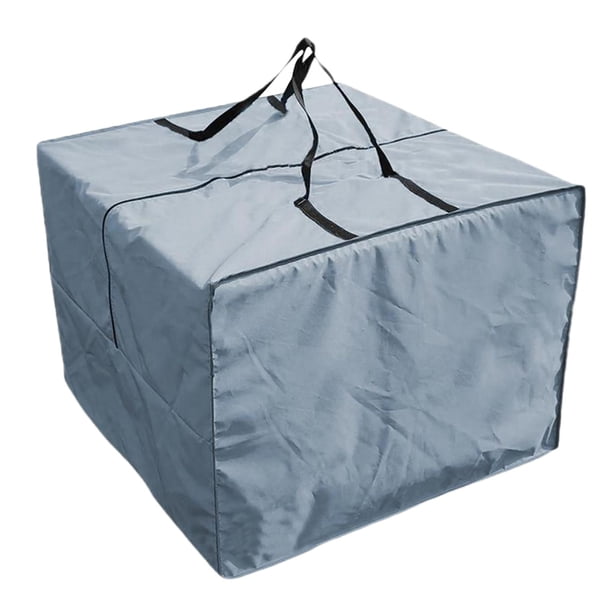 Cojín Bolsa de Almacenamiento Bolsa de Protección Cuadrada con Cremallera Plegable Bolsa de Almacenamiento Grande para Decoraciones Navideñas Patio Mu gris