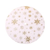 Bothyi - Falda De Árbol De Navidad, Alfombra Redonda Cálida Para Árbol De Navidad Para Interiores Y Exteriores, Vacaciones De Año Nuevo, 90 Cm, Dorado