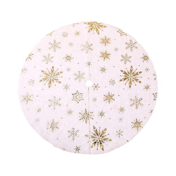 Falda De árbol De Navidad, Alfombra Redonda Cálida Para árbol De Navidad Para Interiores Y Exteriores, Vacaciones De Año Nuevo, 90 Cm, Dorado
