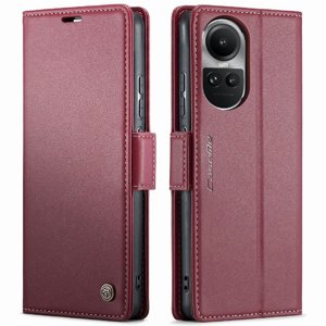 Caseme Tipo Cartera Oppo Reno 10 5G Con Cierre Magnético, Rfid, Tarjetero, Soporte, Carga Inalámbrica