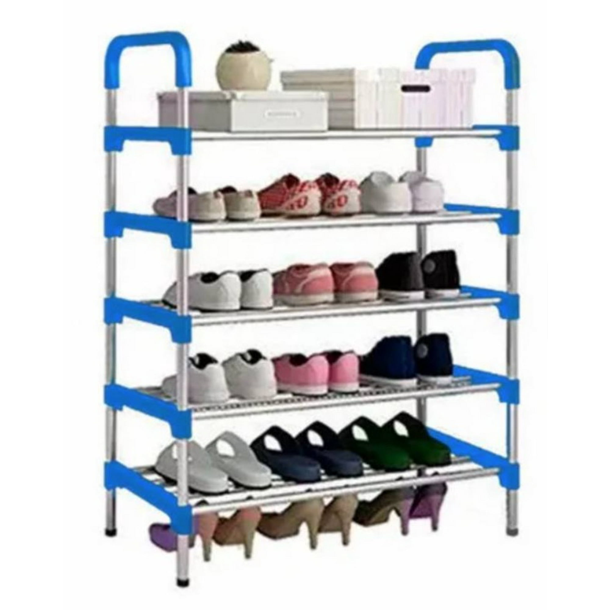 Tomasstore - Zapatero Organizador 5 Pisos Estante Zapatos Para 15 Pares Azul