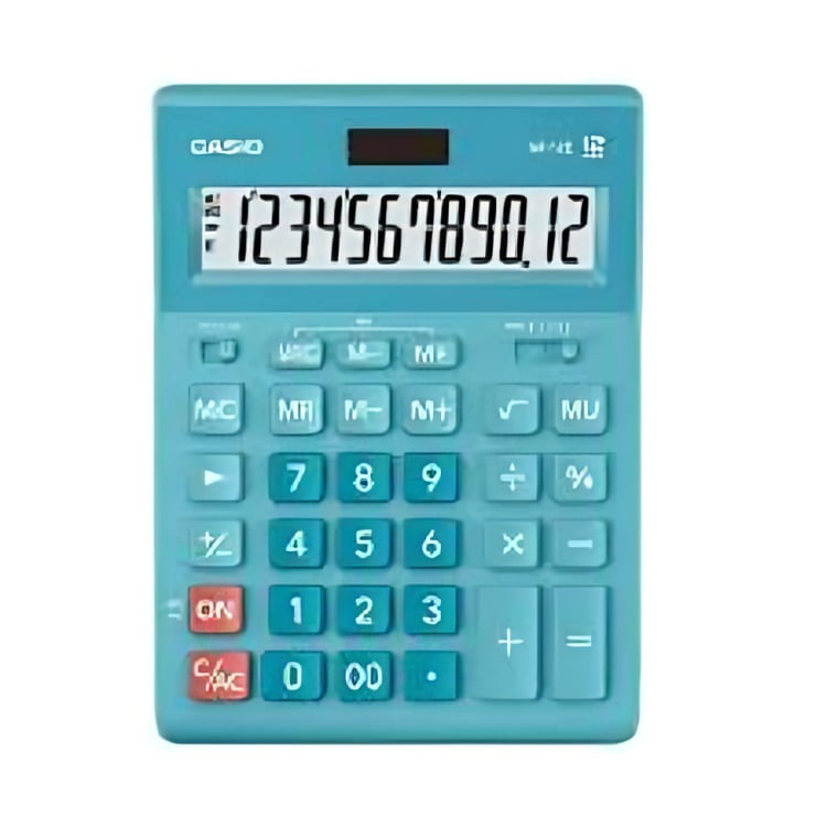 Calculadora Casio Tipo Mini Escritorio Gr-12c Celeste