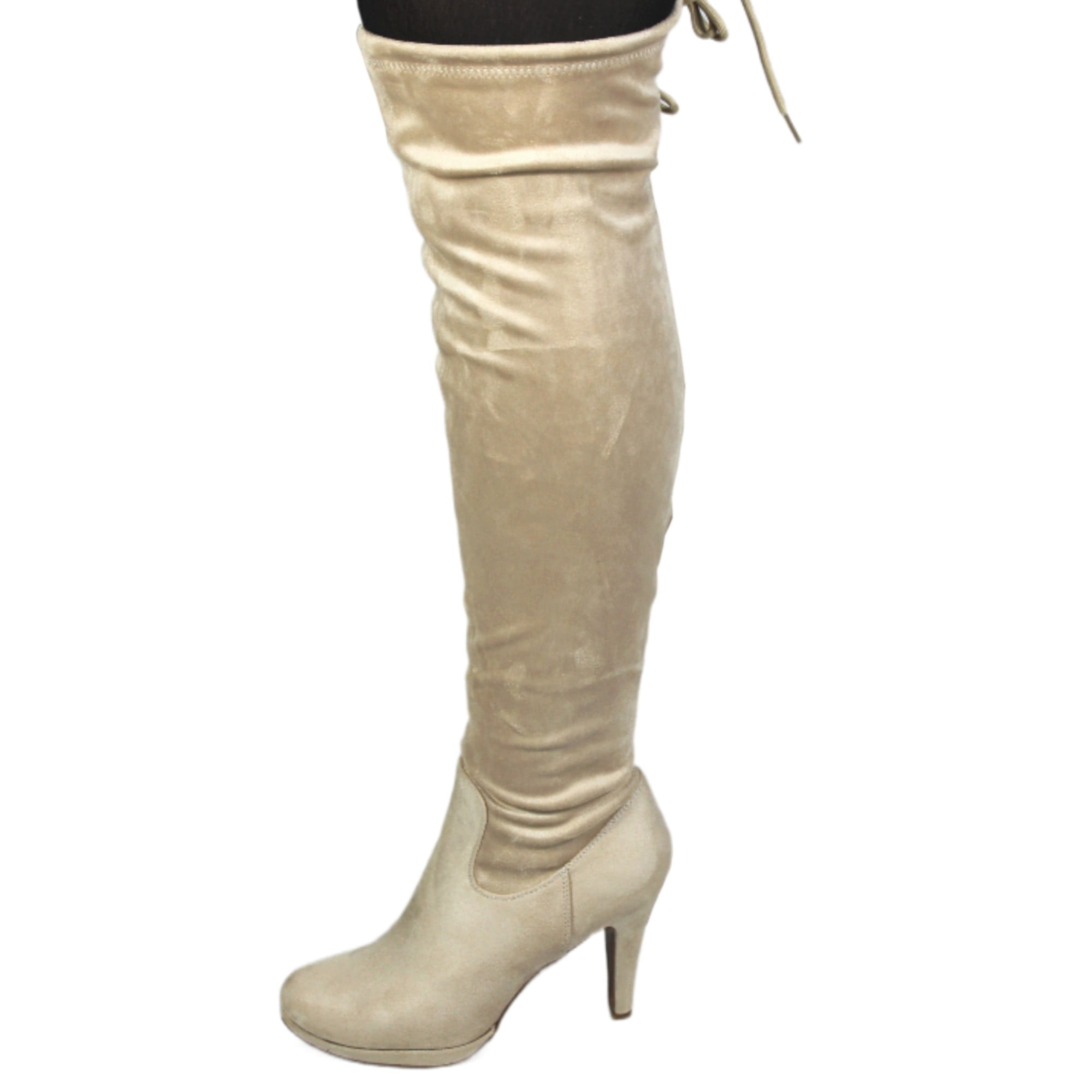 Megabazar Spa - Bota Larga Gamuza Mujer 30 Yassne Beige