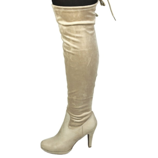 Bota Larga Gamuza Mujer 30 Yassne Beige