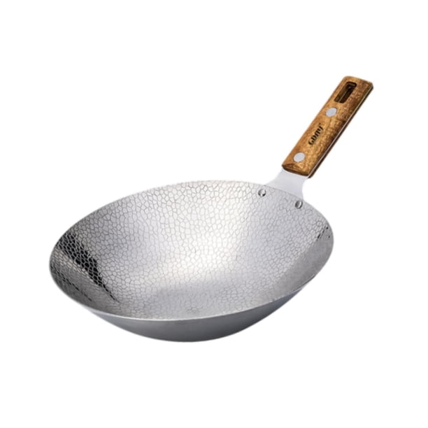 Sartén Wok tradicional, sartén colgante, almacenamiento antiadherente, utensilios de cocina multiusos para el hogar, plancha de acero inoxidable fácil 30cm
