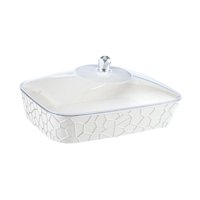 Magideal - Servir Bandeja Plato Decorativo Reutilizable Rectángulo Portátil Portátil Con Organizador De Tapa Para Mesa De Frutas Restaurante De Playa De Viajes 32Cmx21.6Cmx14.8Cm