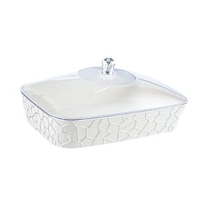 Magideal - Servir Bandeja Plato Decorativo Reutilizable Rectángulo Portátil Portátil Con Organizador De Tapa Para Mesa De Frutas Restaurante De Playa De Viajes 32Cmx21.6Cmx14.8Cm