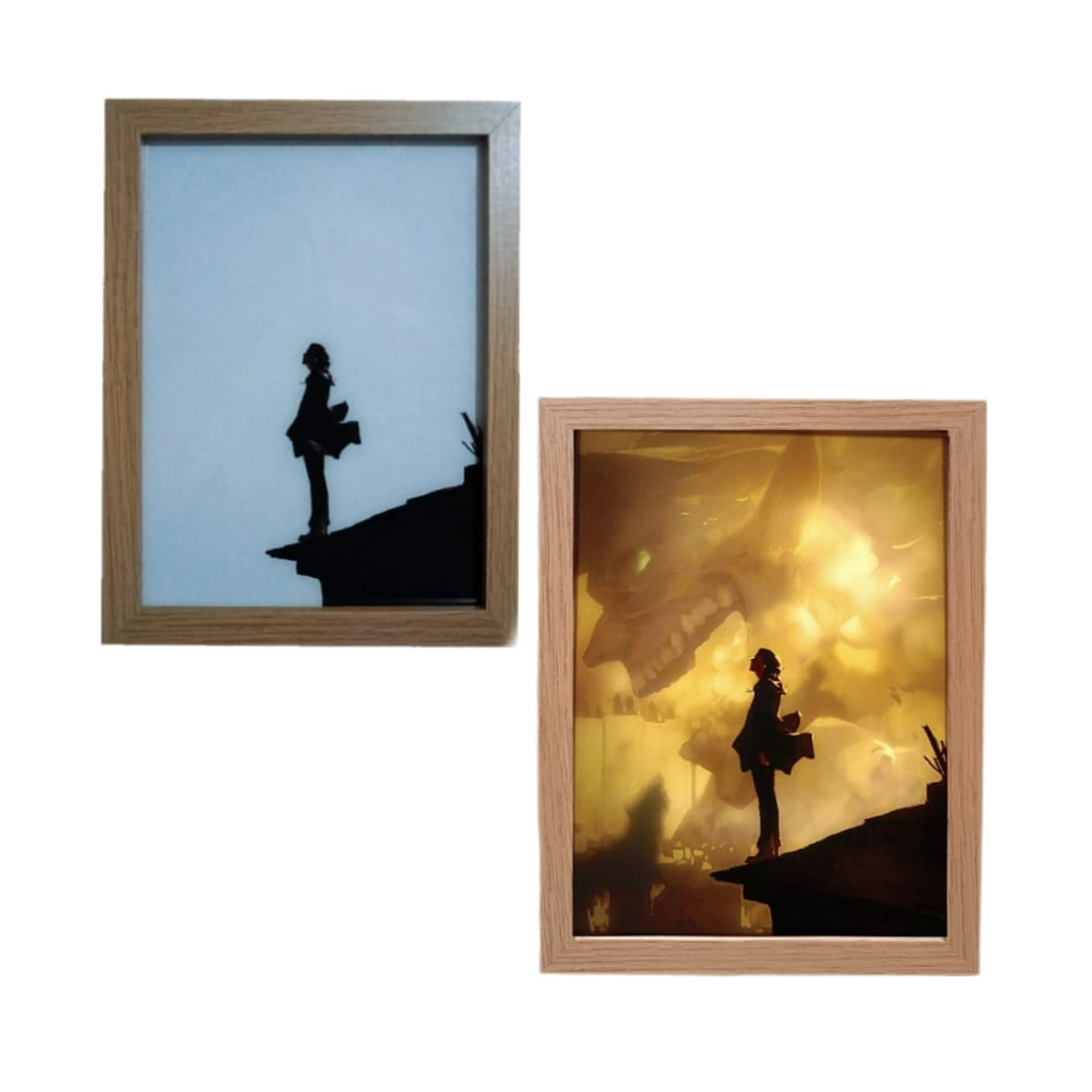 Lelumania - Cuadro Led De Ataque De Titanes 23x18cm