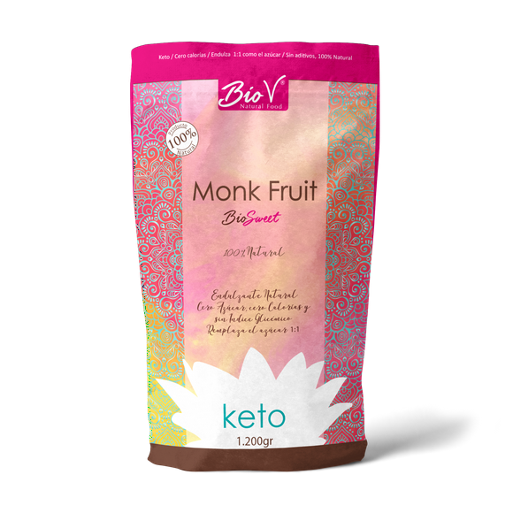 Monk Fruit Blend 1200gr Endulzante Sin Gluten Vegano Biov