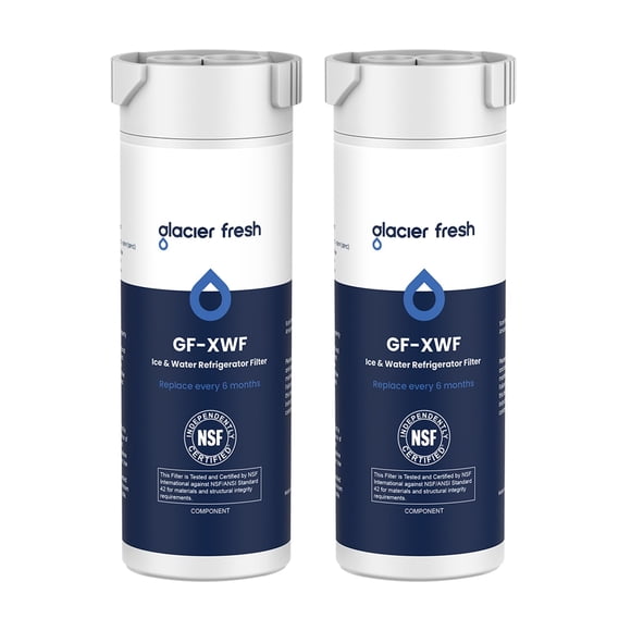 Filtro de agua para frigorífico GLACIER FRESH XWF para GE XWF, paquete de 2