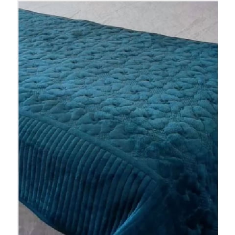 Genérico - Piecera Polar Tela Reversible 95X210 Cm Color Verde Petróleo