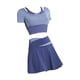 thumbnail image 4 of Faldas de entrenamiento para mujer, faldas de tenis de manga corta para mujer, faldas pantalón de Golf atléticas elásticas, traje de Yoga, ropa deport, 4 of 5
