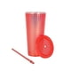 thumbnail image 2 of Vaso Con Bombilla Rojo 700 Ml, 2 of 3