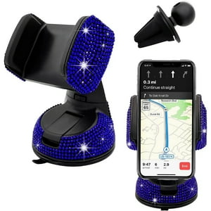 Genérico - Soporte Universal De Cristal Para Teléfono De Coche - Ajustable En 360 Grados, Seguro Para El Salpicadero, La Rejilla De Ventilación Y El Parabrisas - Compatible Con Todos Los Smartphones-Azul