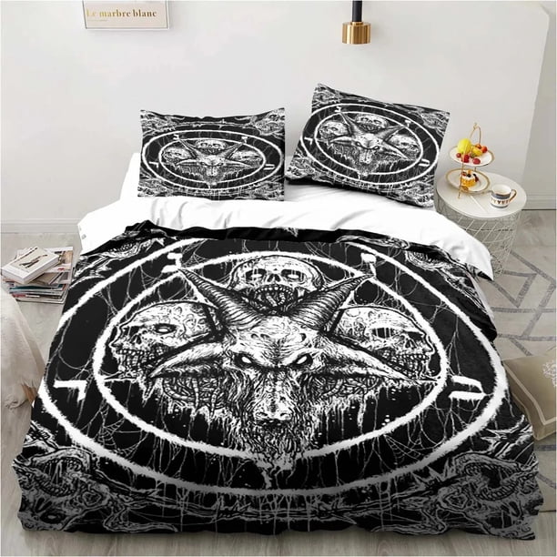 Satanic Satan Devil Bedding Set Boys Girls Duvet Cover Pillowcase Bed Kids Adult Fashion Home Textileextile