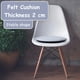 thumbnail image 3 of Cojín de asiento redondo de fieltro de 35 cm (juego de 4) - Compatible con la silla Eames Shell - Cómodo cojín para banco y silla, 3 of 5