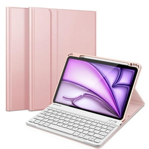 Funda Con Teclado Fintie Para Ipad Air De 11 Pulgadas M2 (2024), Color Dorado Rosa