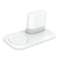 Magideal - Lámpara De Noche Inalámbrica Con Cargador, Lámpara De Mesita De Noche, Interfaz Tipo C, Multifuncional, Regalo, Lámpara De Escritorio Con 3 Temperaturas De Color, Decoración Del Hogar Blanco