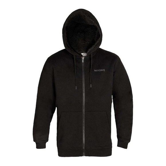Polerón Hombre Nixon Zipper Black Logo Back Rainbow