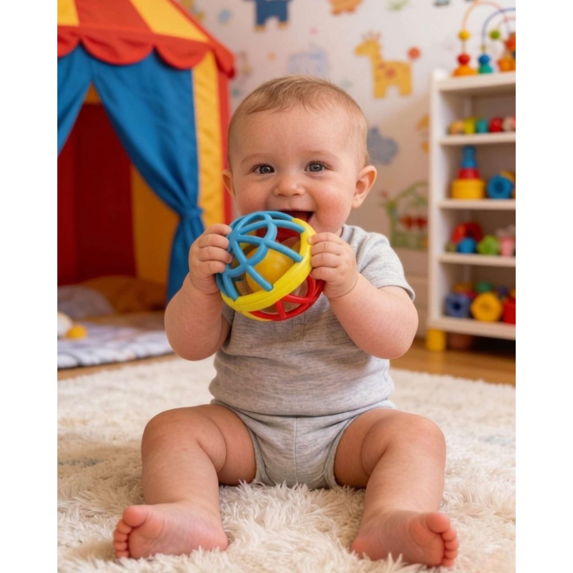 Mylhogar - Sonajero Para Bebes De 0-6 Meses Con Forma De Pelota