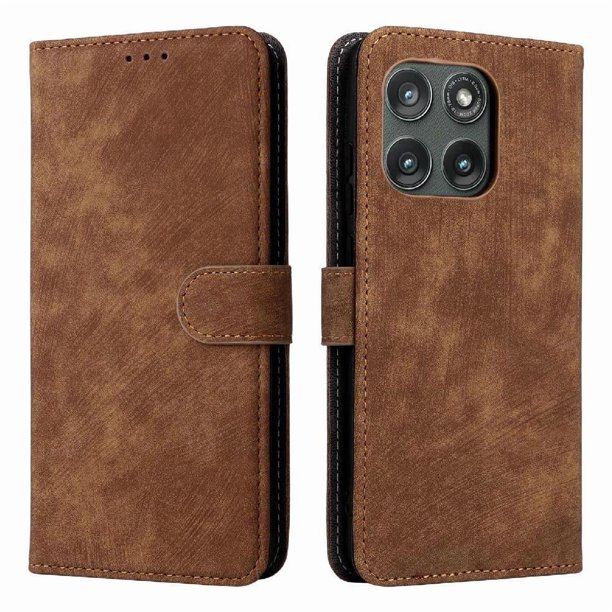 Funda Billetera para Motorola Moto Edge 5G 2025 con Soporte - Cartera de Cuero con Ranuras Marrón