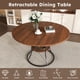 thumbnail image 2 of 43 inch Round Dining Table for 4-6, Expandable Farmhouse Kitchen Table with Storage Shelf & Metal Base, Brown & Black Extendable Wood Table from 43 to 59 inch, Large Round Table for Home (No Chairs), 2 of 3