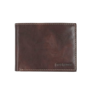 Cartera Steve Madden De Piel Para Hombre Con Capacidad Extra, Color Marrón