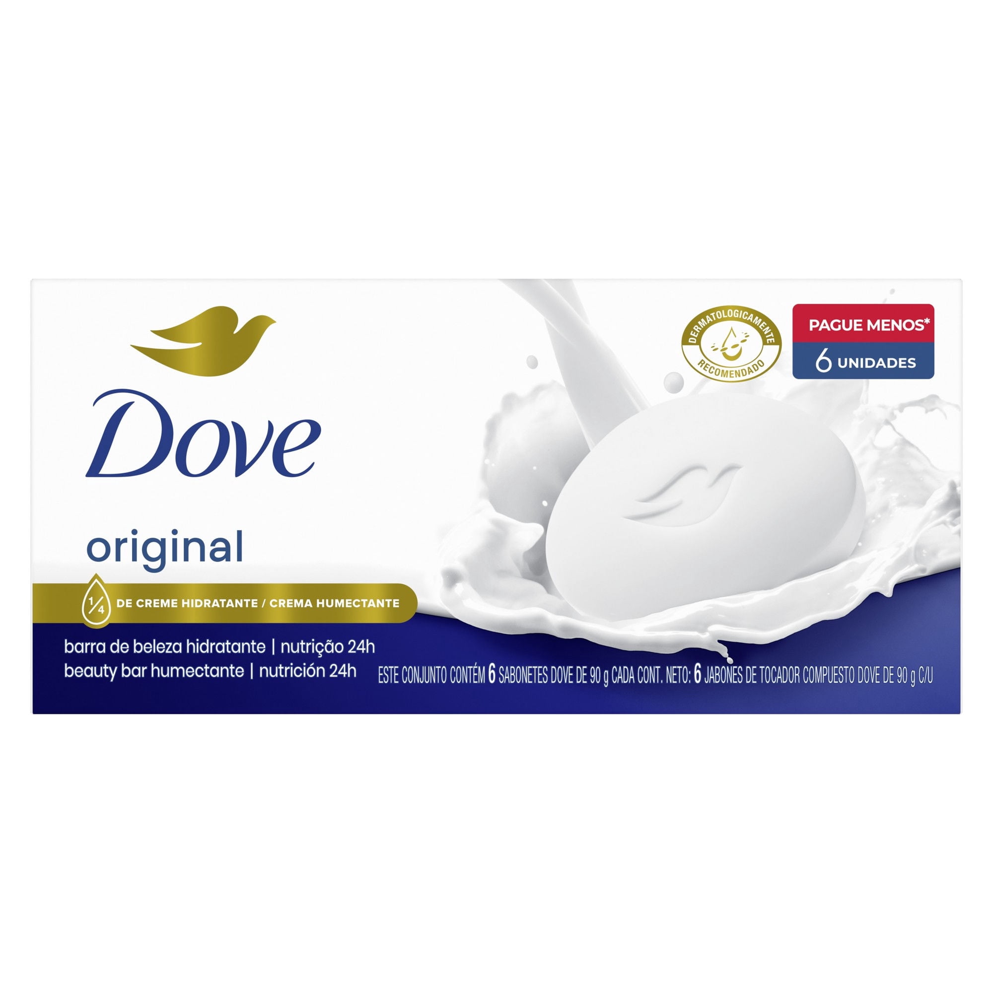 Jabón En Barra Dove Original 6un De 90g