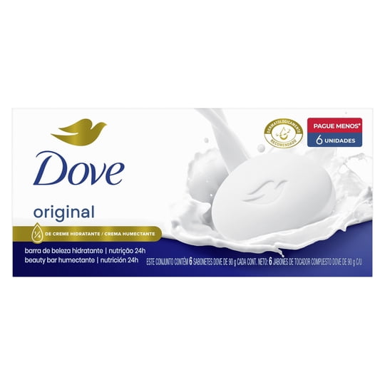 Jabón En Barra Dove Original 6un De 90g