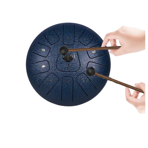 Tambor Lengua De Acero Meditación Y Yoga. 6” 11 Tonos. Azul