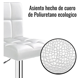 thumbnail image 3 of Pack 2 Silla Piso Bar Taburete Respaldo Ecocuero Regulable Blanco, 3 of 4